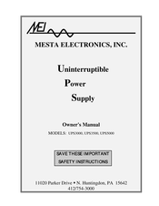 MESTA UPS5000 Owner's Manual