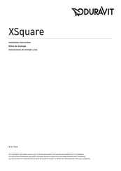 DURAVIT XSquare Installation Instructions Manual
