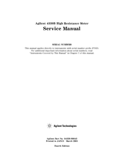 Agilent Technologies 4339B Service Manual