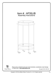 Walker Edison AF35LIB Assembly Instructions Manual