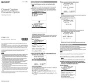 Sony XDBK-103 Operating Instructions