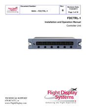 Flight Display Systems FDCTRL-1 Installation And Operation Manual