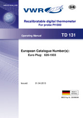 Vwr TD 131 Operating Manual