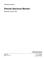 Anritsu MS27102A Maintenance Manual
