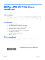 HP LSI MegaRAID SAS 9260-8i Installation Manual
