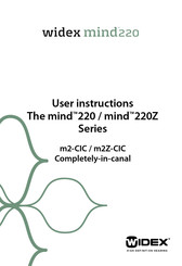 Widex m2Z-CIC User Instructions