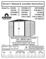 Arrow Storage Products SBVD108 A Owner's Manual & Assembly Instructions