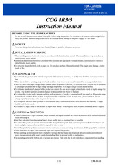 TDK-Lambda CCG 1R5/3 Instruction Manual