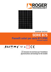 Roger Technology B75/SLP/30 Instruction And Warnings For The Installer