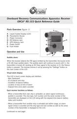 BriarTek ORCA RX-103 Quick Reference Manual