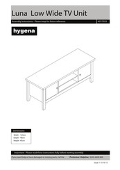Argos Luna hygena 457/7553 Assembly Lnstructions