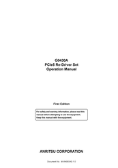 Anritsu G0430A Operation Manual