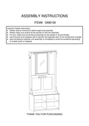 Home Depot GM8108 Assembly Instructions Manual