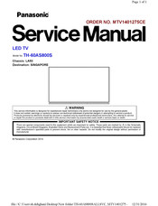 Panasonic TH-60AS800S Service Manual