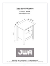 JWA STANFORD 70193 Assembly Instruction Manual