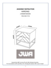 JWA HARDING 74704 Assembly Instruction Manual