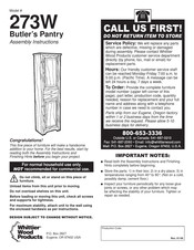 Whittier Wood Products 273W Assembly Instructions Manual