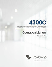 Valhalla Scientific 4300C Operation Manual
