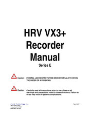 Caird Technology HRV VX3+ Manual