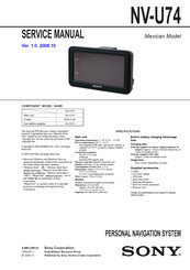 Sony NV-U74 Service Manual