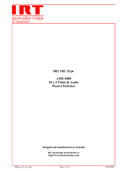 IRT AMS-1000 Instruction Manual