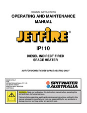 Spitwater JETFIRE IP110 Operating And Maintenance Manual