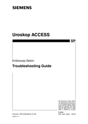 Siemens Uroskop ACCESS Troubleshooting Manual