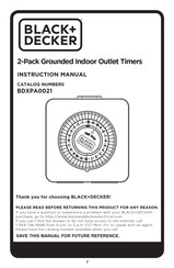 Black & Decker BDXPA0021 Instruction Manual