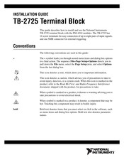 National Instruments TB-2725 Installation Manual
