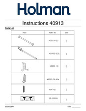 Holman 40913 Instructions Manual