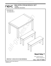 Next MALVERN CREAM 719236 Assembly Instructions Manual