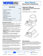 morse 285A-HD Operator's Manual