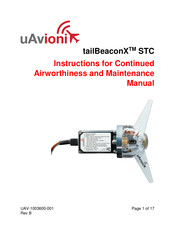 uAvionix tailBeaconX STC Instructions For Continued Airworthiness And Maintenance Manual