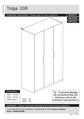 Argos Tolga 03R 496/5581 Assembly Instructions Manual