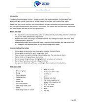 Remington Solar Green House Manual