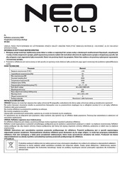 NEO TOOLS 99-063 Original User Manual