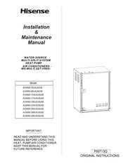 Hisense AVWW-268UE(8)SB Instalation And Maintenace Manual