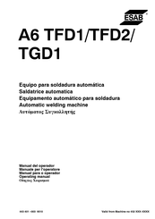 ESAB A6 TFD1 Operating Manual