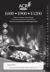 ACR STOVES E600 Quick Start Manual