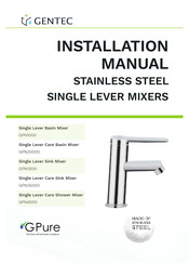 Gentec Single Lever Sink Mixer GPN3500 Installation Manual