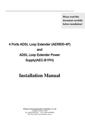 Widearea AER800-4P Installation Manual