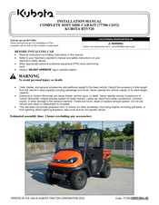 Kubota 77700-12652 Installation Manual