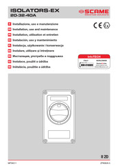 Scame ISOLATORS-EX 40A Manual