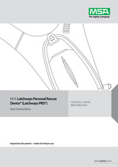 MSA Latchways Personal Rescue Device User Instructions