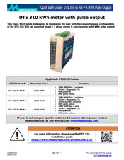 Measurlogic DTS 310 Quick Start Manual