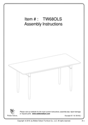 Walker Edison TW68OLS Assembly Instructions Manual