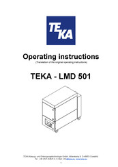 Teka LMD 501 Operating Instructions Manual
