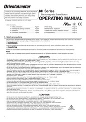 Orientalmotor BHI62AMT-G2 Operating Manual
