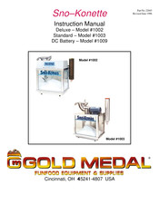 Gold Medal Sno-Konette Deluxe 1002 Instruction Manual