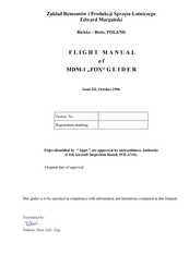 MDM MDM-1 FOX Flight Manual